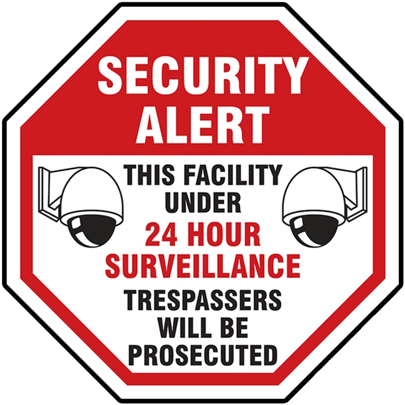 Trespassers Will Be Prosecuted Warning Sign 24 Hour Video Surveillance Sign 