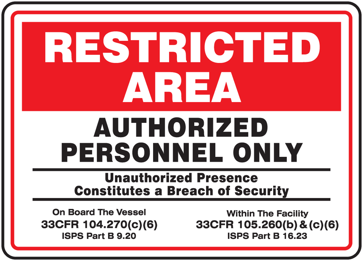 5x3.5 in 4-Pack Vinyl for Restricted Access by ComplianceSigns Security Notice Restricted Area Authorized Personnel Only OSHA Safety Label Decal
