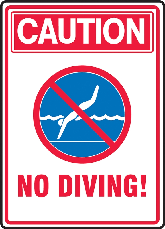 REAL NO DIVING SWIMMING POOL ROAD STREET TRAFFIC SIGNS