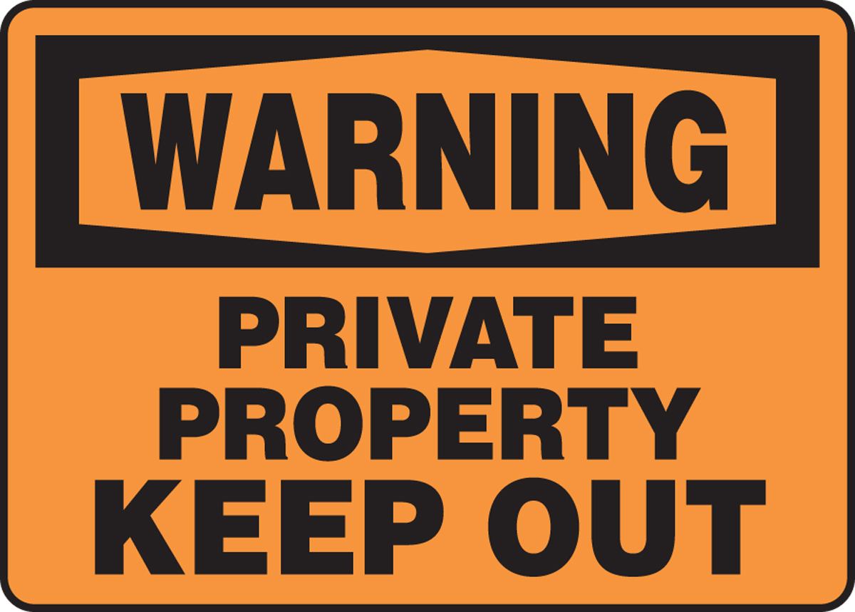 METAL "PRIVATE PROPERTY KEEP OUT" YELLOW 2 SIGN SET 