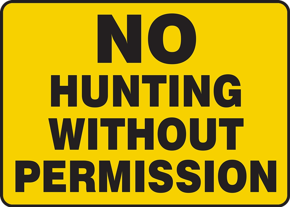 No Hunting Without Permission Safety Sign MATR520