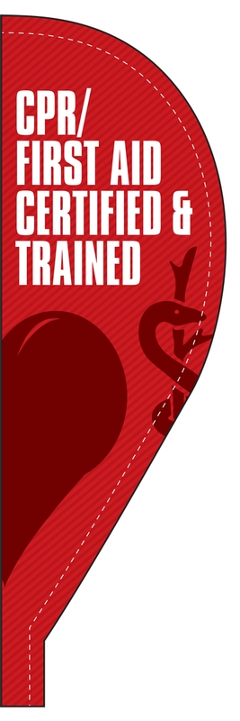 Desk Flags: CPR/First Aid Certified & Trained