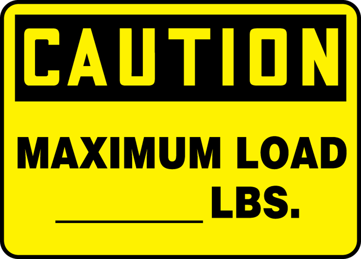 Caution Maximum Load Sticker Weight Work Safety Business Sign Decal Label D245 