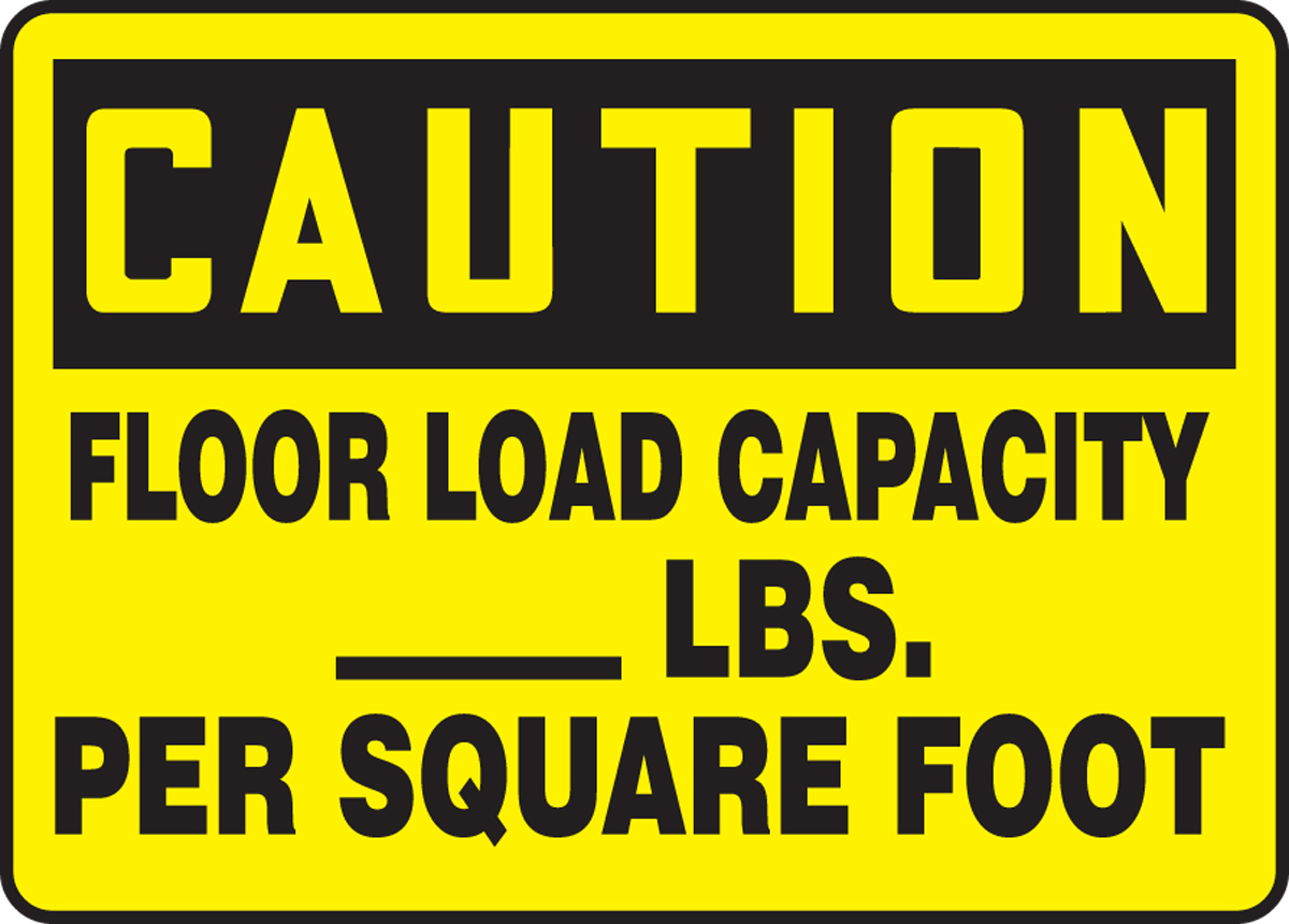 Floor load capacity per sq metre Safety sign 