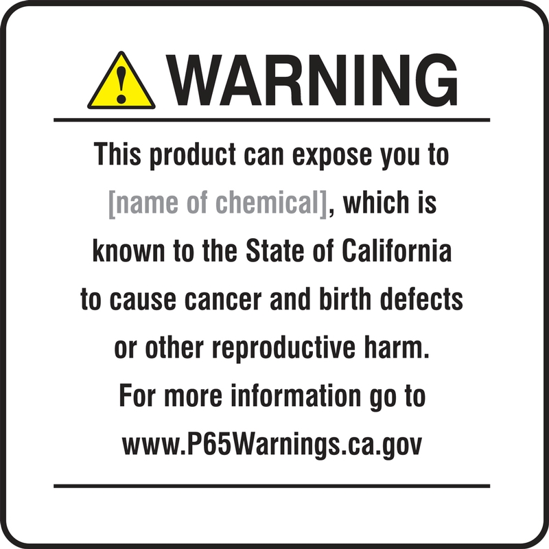 Semi-Custom Prop 65 Consumer Product Exposure Safety Sign: Birth Defects And Reproductive Harm