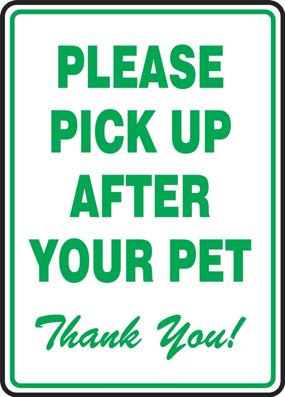 Please Pick Up After Your Pet Thank You Pet Signs MCAW536