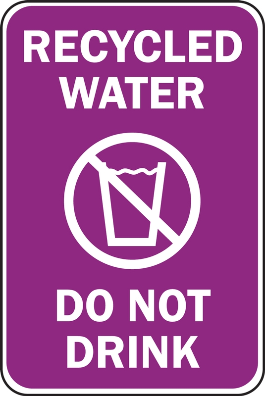 Recycled Rain Water not for Drinking Sign 190mm x 290mm quality water proof 
