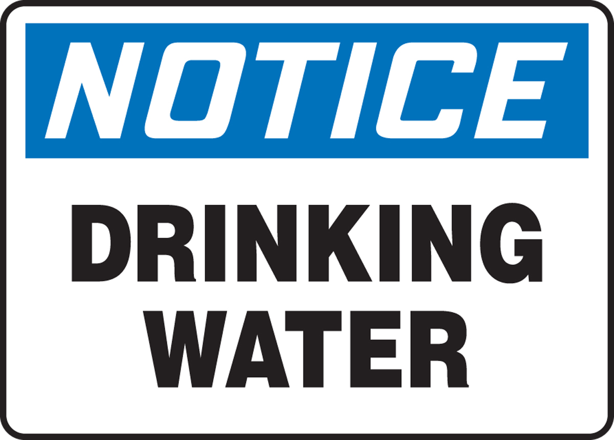 Drinking Water OSHA Notice Safety Sign MCAW801