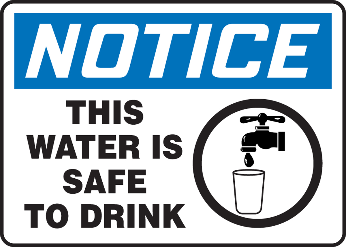 Drinking water symbol sign INF13 Waterproof Public information safety notices