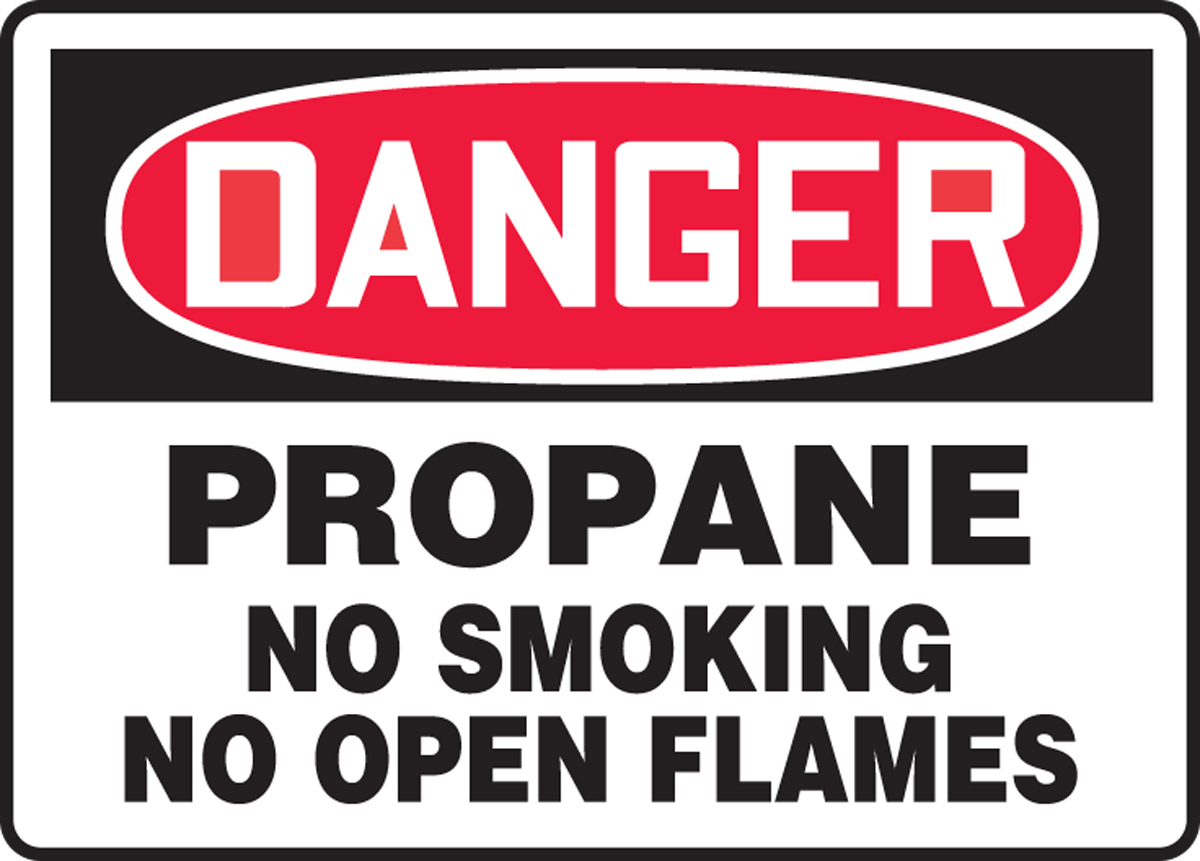 NO SMOKING PROPANEAdhesive Vinyl Sign Decal OSHA DANGER 