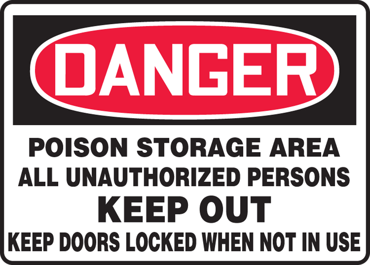 Danger Poison Safety Sticker Sign D656 OSHA