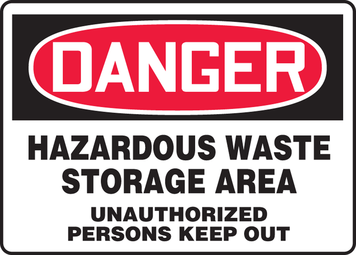Brady 84081 Self Sticking Polyester Admittance Sign 10 X 14 Legend Hazardous Waste Storage Area Unauthorized Persons Keep Out 