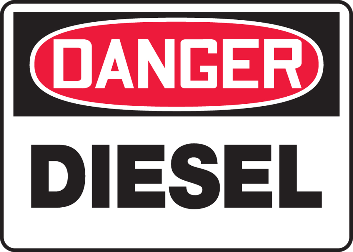 Safety Sign, Header: DANGER, Legend: DIESEL