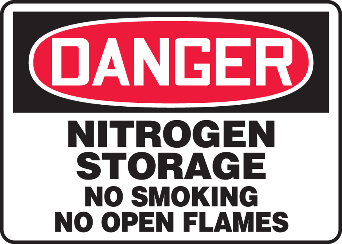 NITROGEN STORAGE NO SMOKING NO OPEN FLAMES