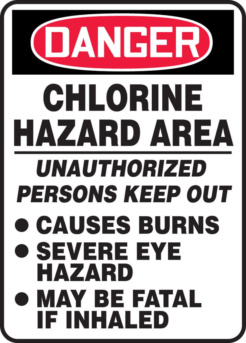 Danger chlorine Safety sign 