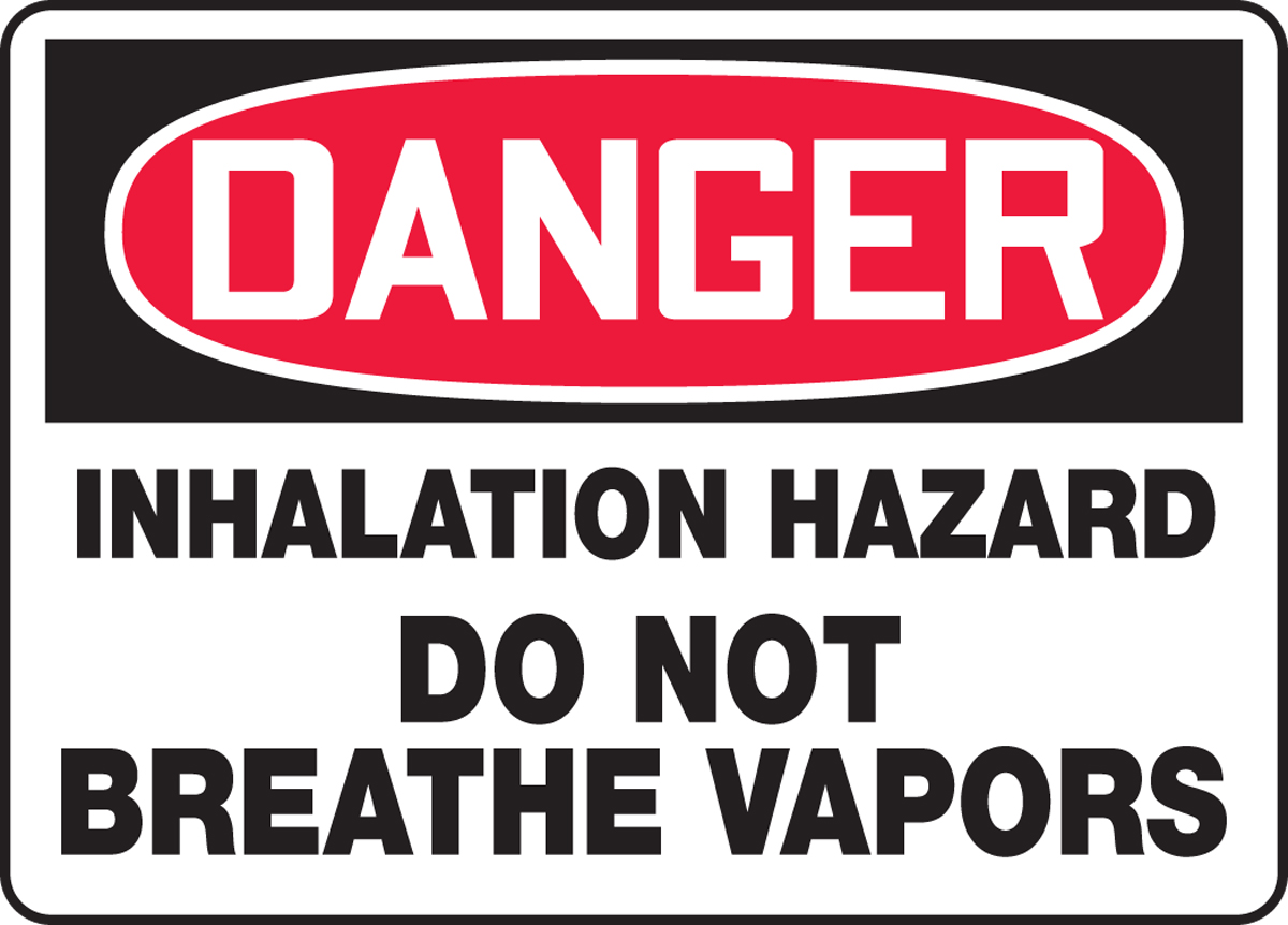 Warning harmful vapours safety sign 