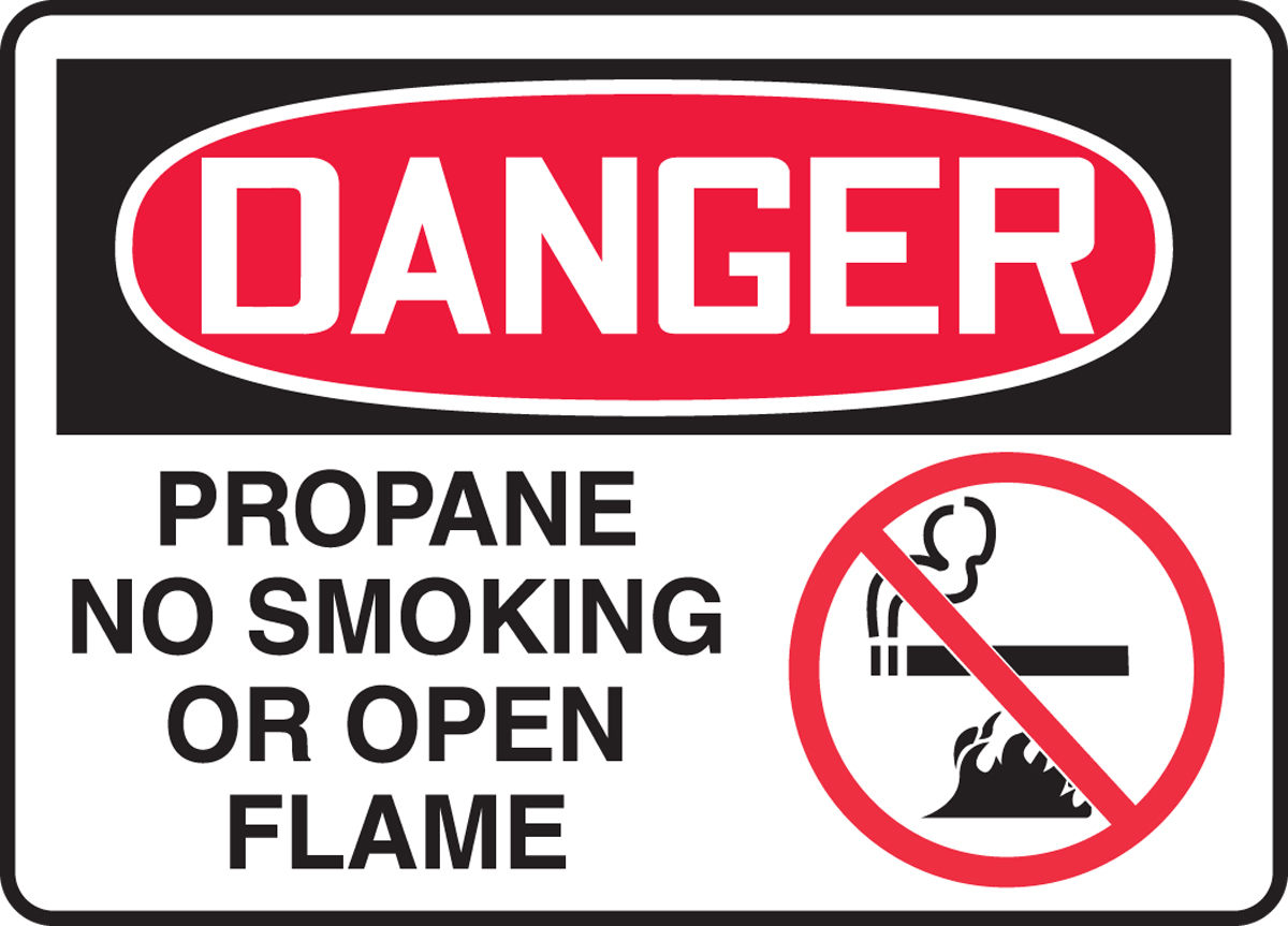 Propane No Smoking Or Open Flame Danger OSHA ANSI LABEL DECAL STICKER