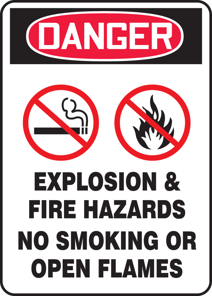 MSMK004XF Dura-Fiberglass AccuformDanger No Smoking 7 x 10 Inches Matches Or Open Flame Safety Sign 