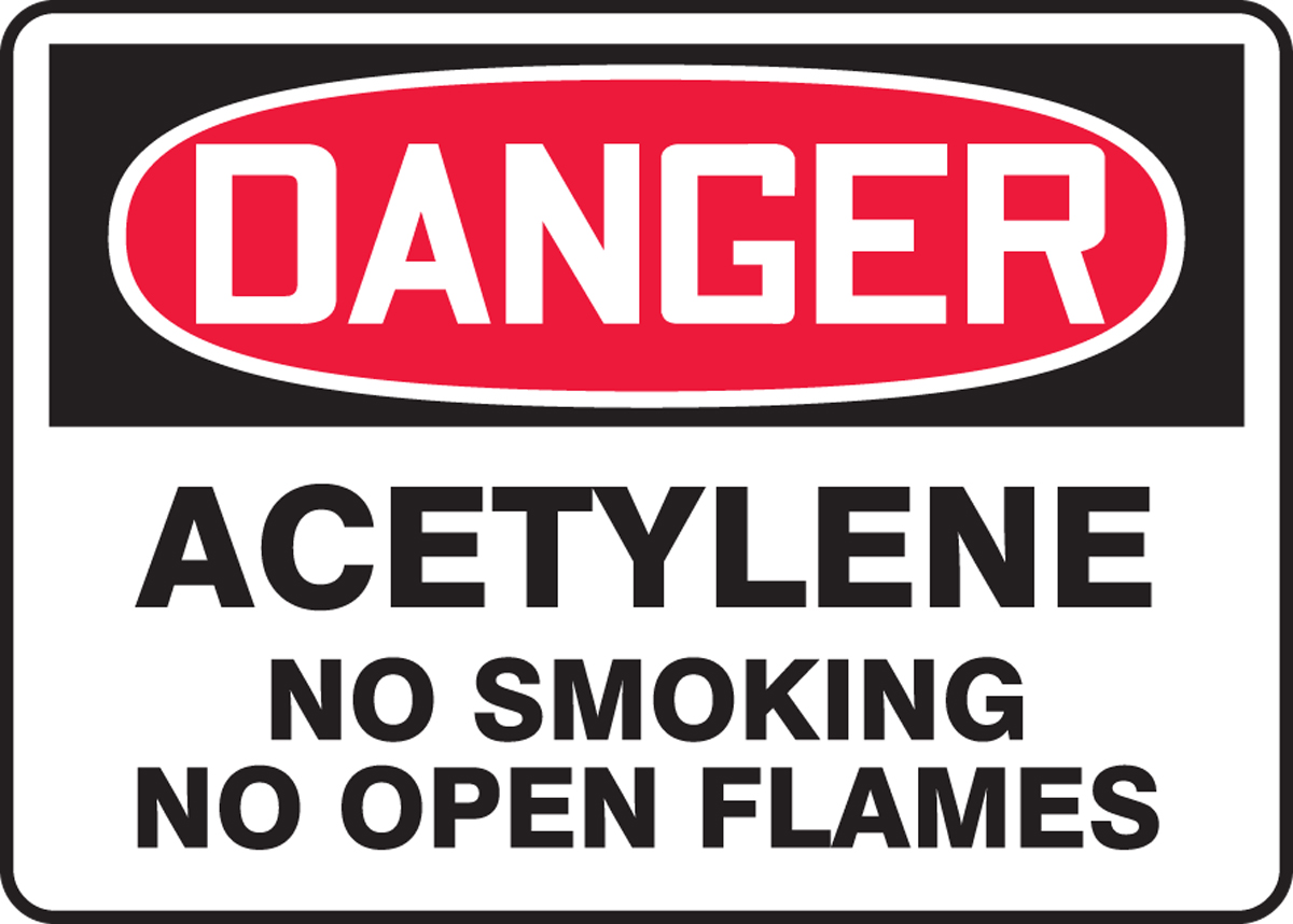 ACETYLENE NO SMOKING NO OPEN FLAMES