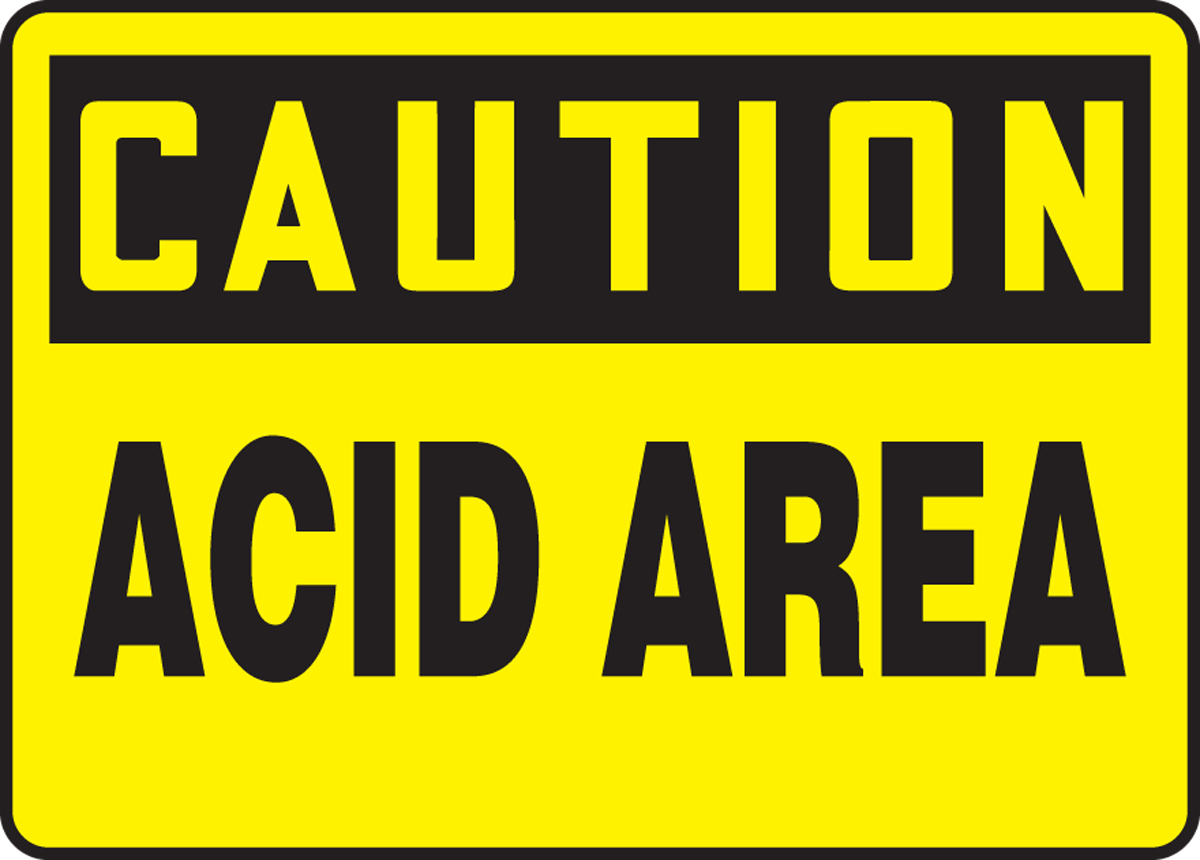 CAUTION ACID Safety Signs and Stickers 