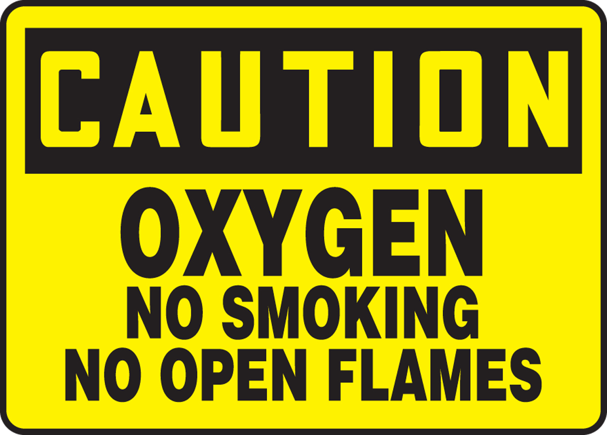 Caution oxygen in use Safety sign 