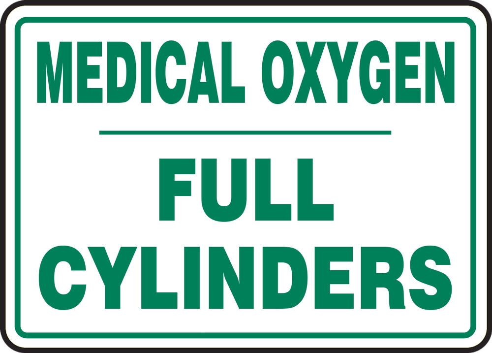 10 x 14 Inches Plastic AccuformOxygen Full Cylinders Safety Sign MCPG542VP 