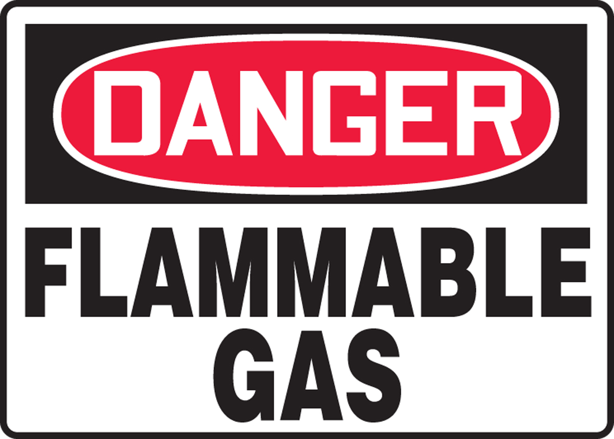 Warning signs Flammable gas Safety sign 