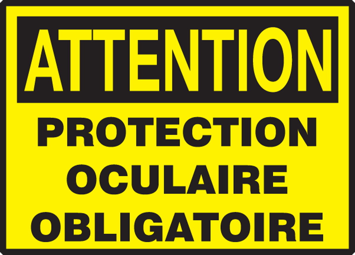 ATTENTION PROTECTION OCULAIRE OBLIGATOIRE (FRENCH)