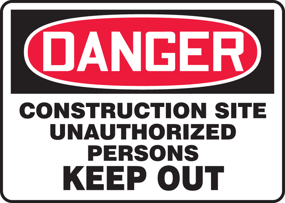 Construction Site Safety Sign No Unauthorised Persons 