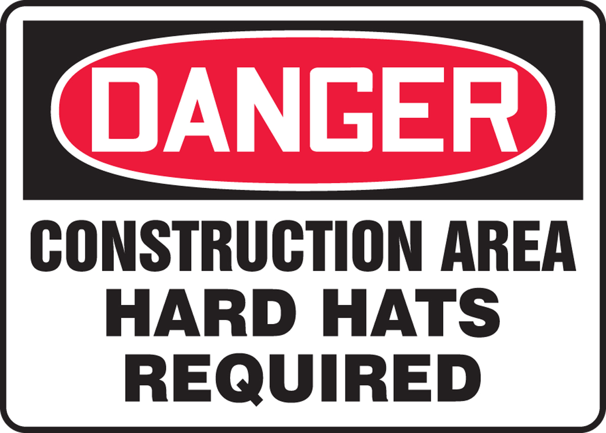 10" x 14" OSHA Safety Sign Warning Sign Hard Hats Required 