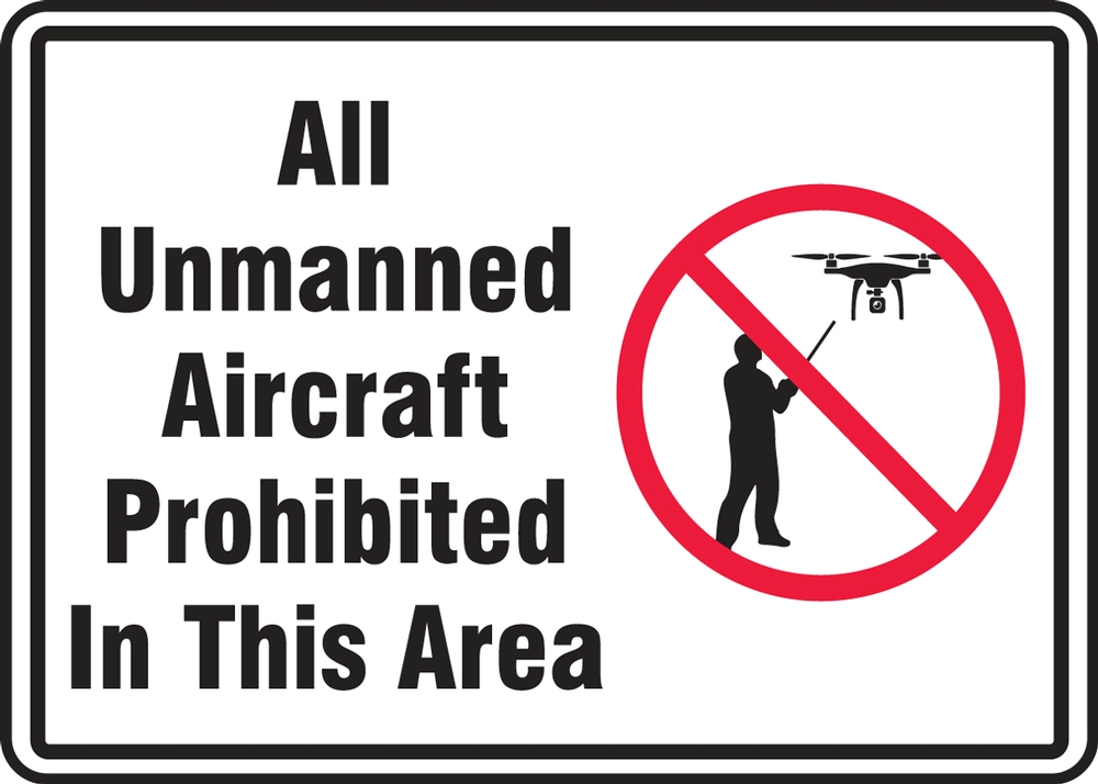 Drone Sign: All Unmanned Aircraft Prohibited In This Area