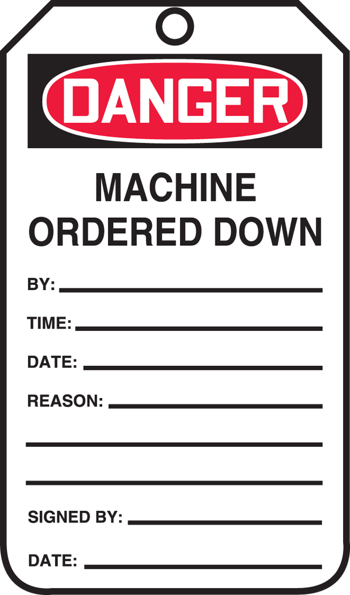 MACHINE ORDERED DOWN