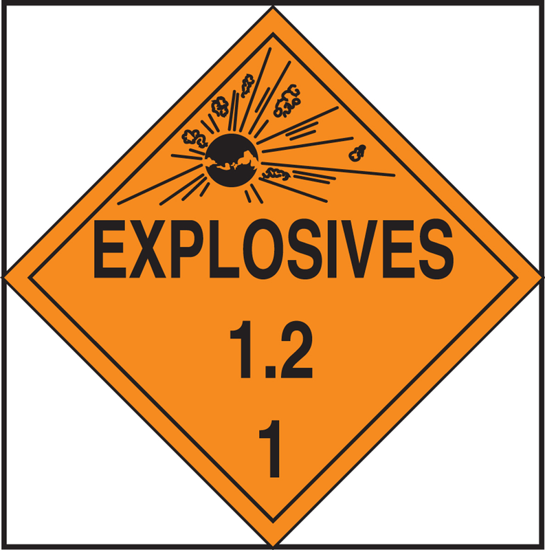 EXPLOSIVES 1.2 (CLASS 1) (W/GRAPHIC)