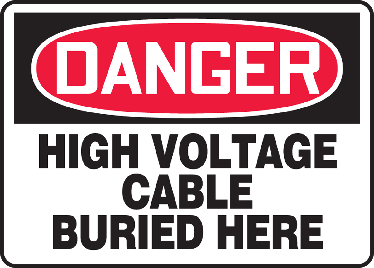 Danger buried cable safety sign 