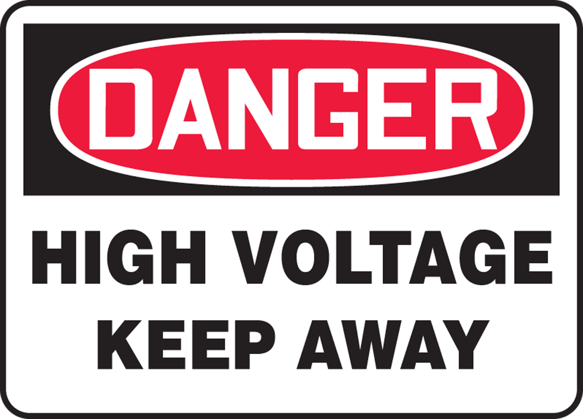 High Voltage Keep Away Warning Sign 10" x 14" OSHA Safety Sign 