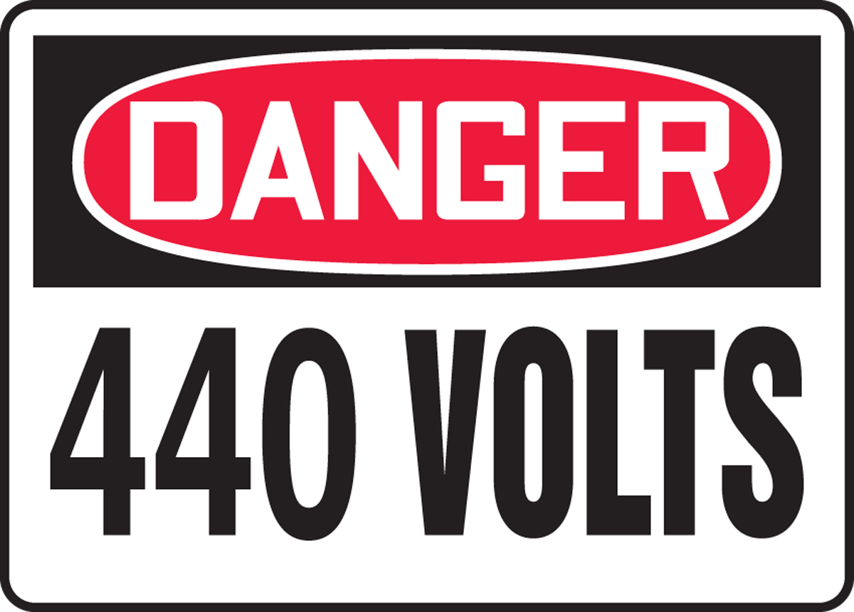A5,A6,5x7cm Danger 440 Volts Sign Self-adhesive Vinyl Sticker Safety 440v in A4 