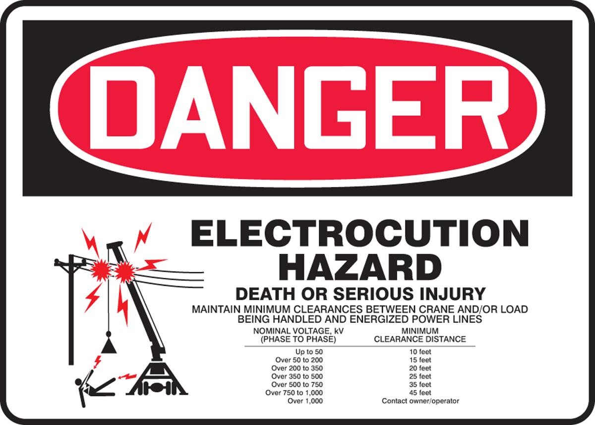 Electrocution Hazard Death Or Injury Osha Danger Safety Sign Melc106