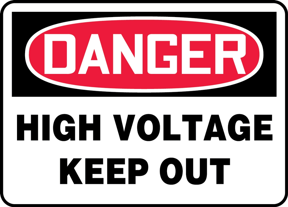 MELC113VS 7 x 10 Inches Accuform Danger High Voltage Safety Sign Adhesive Vinyl 