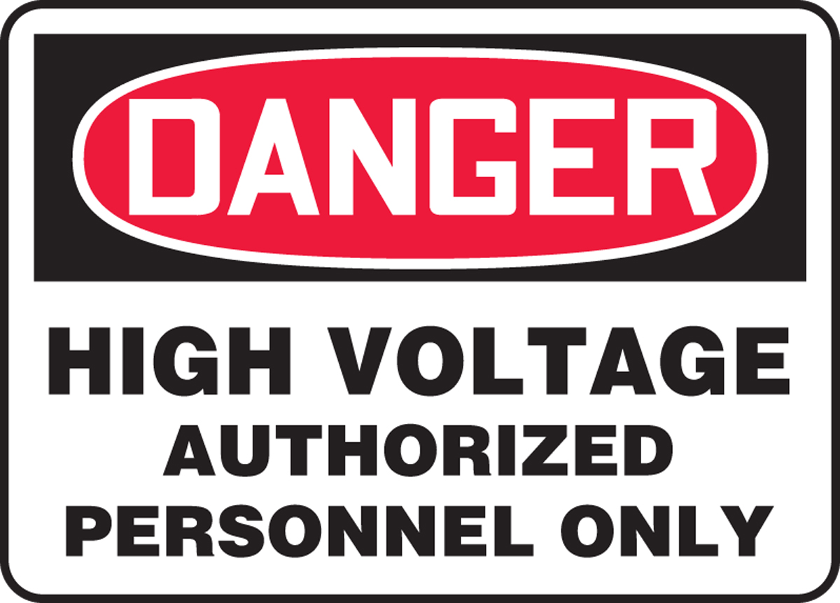 Danger High Voltage Unauthorized Personnel Keep Out Style 2 LABEL DECAL STICKER 