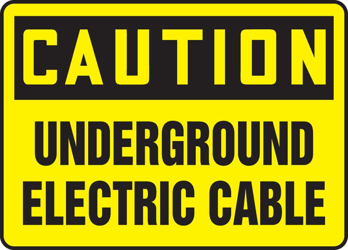 Caution Electric Cable Below Under Ground Safety Tape Black Yellow Buried Sign 