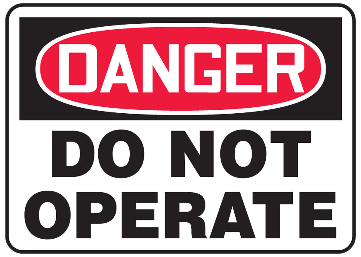 AccuformDanger Do Not Operate Dura-Plastic MEQM208XT 10 x 14 Inches Men Working On Repairs Safety Sign