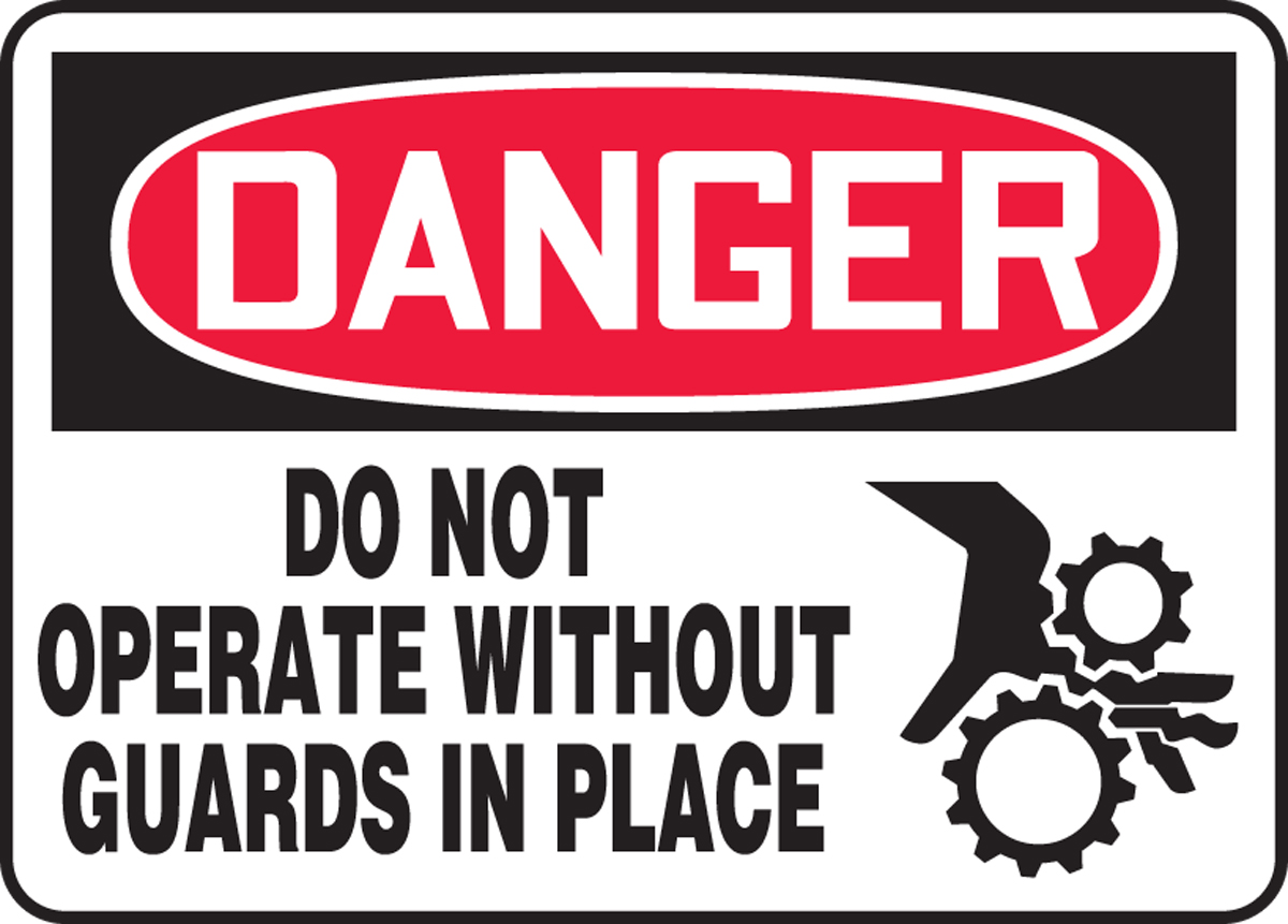 Guards Must be used health and safety Mandatory & Machinery Signs Stickers 
