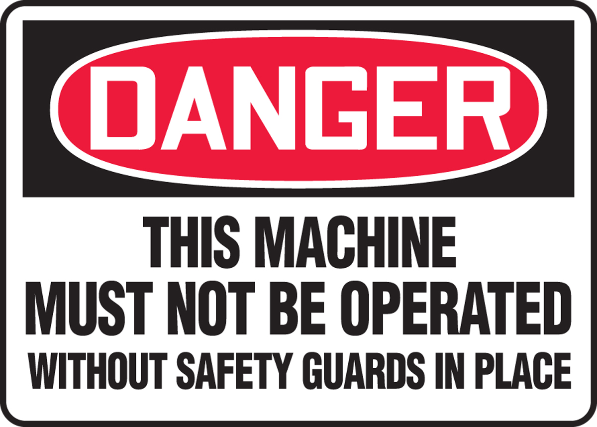 Accuform MEQM704VA Aluminum Sign 7 Length x 10 Width Black on Yellow LegendCAUTION DO NOT OPERATE WITHOUT GUARDS 