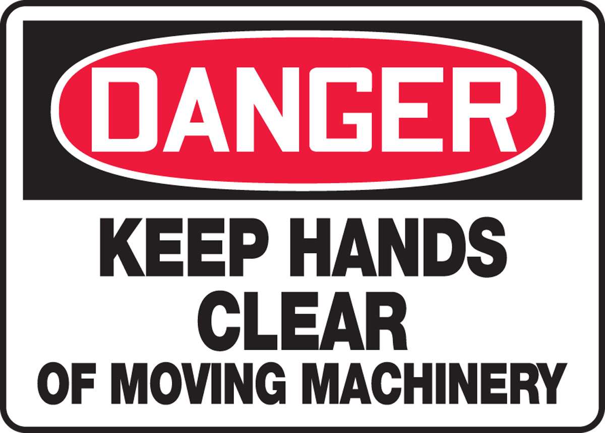 DANGER Moving Machinery Self Adhesive Sticker A4 200mm x 300mm 