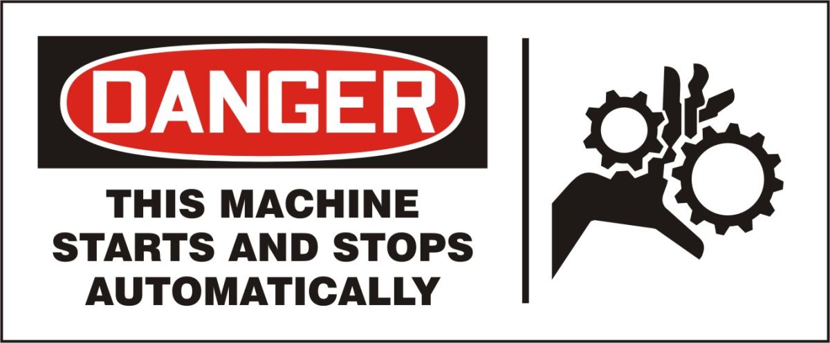 THIS MACHINE STARTS & STOPS AUTOMATICALLY (W/GRAPHIC)