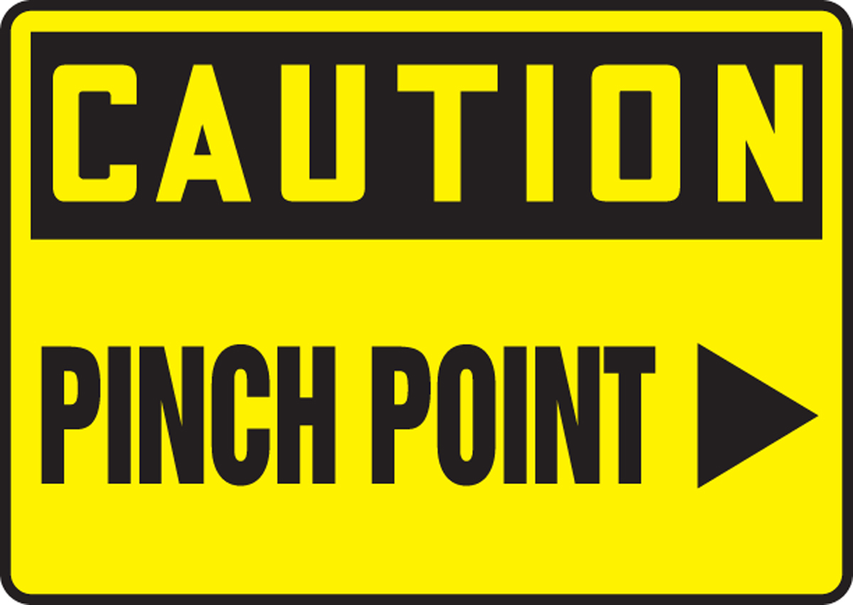 Caution Pinch Point Safety Sign 