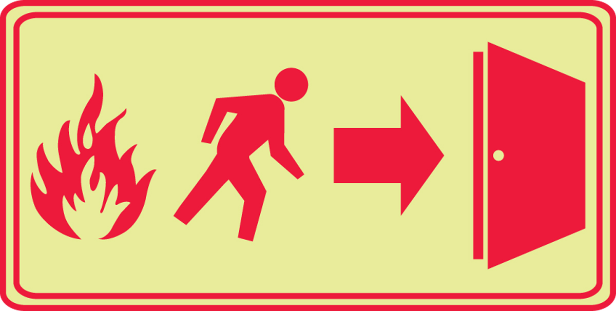 Accuform Signs Glo-In-The-Dark 7" x 14" Self-Adhesive Emergency Exit Only Sign 