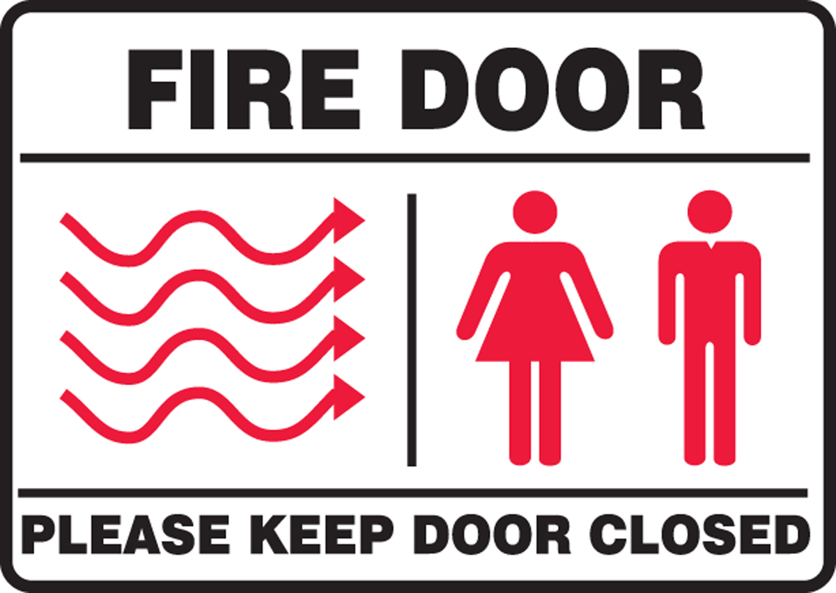 Graphic Safety Sign AccuformFire Door 10 x 14 Inches Aluma-Lite MEXT447XL Please Keep Door Closed 