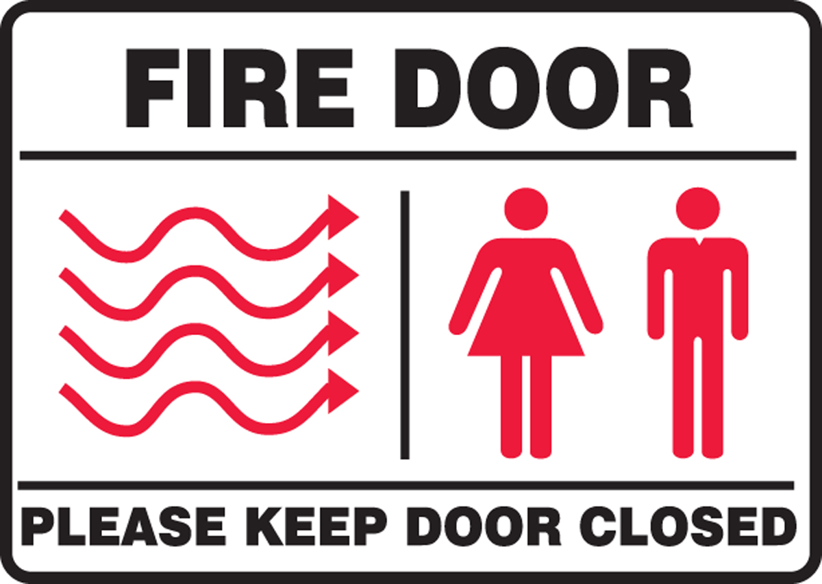 FIRE DOOR PLEASE KEEP DOOR CLOSED (W/GRAPHIC)