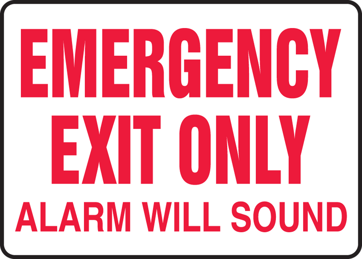 EXIT FOR EMERGENCY USE ONLY Security Sticker THIS DOOR IS ALARMED SIGN 